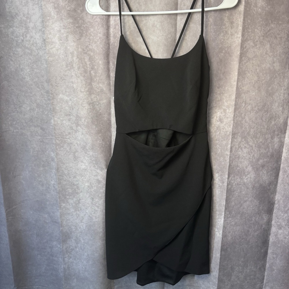 Jules & Cleo Black Party Short Cut‎ Out Dress Size 4 Side Zip Up